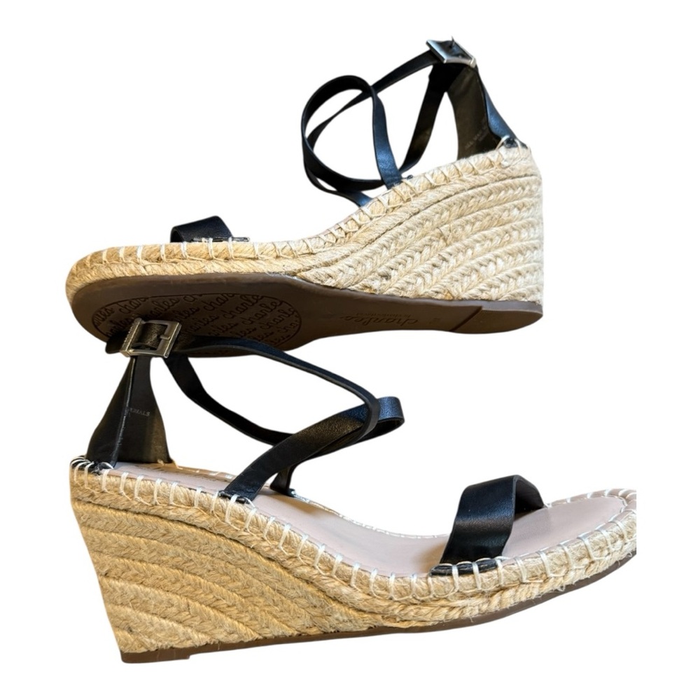 Charles By Charles David Black Espadrille Wedges